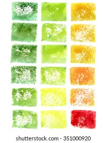 Watercolor square colorful backgrounds in knitted style