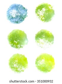 Watercolor square colorful backgrounds in knitted style