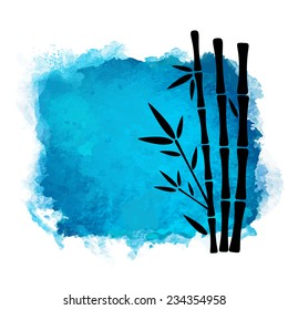 Square Paint Stain Bamboo Trees Stock-vektor (royaltyfri) 234354958