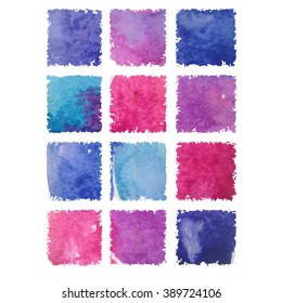 Watercolor square pattern