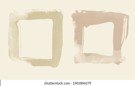 Watercolor square set. Abstract stylish watercolor background. Vector illustration