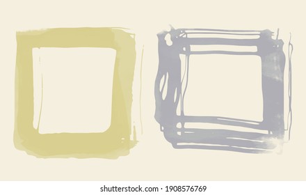 Watercolor square set. Abstract stylish watercolor background. Vector illustration