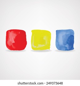 Watercolor squares. Vector illustration.