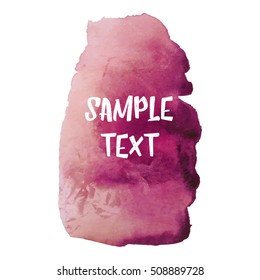 Watercolor stain banner wine color. Watercolor background