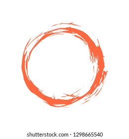 Motif de brosse en tache à l'aquarelle isolé sur fond blanc. Le croquis a été dessiné à l'encre rouge dans une technique artisanale. L'élément graphique de conception est enregistré en tant qu'illustration vectorielle au format de fichier EPS.