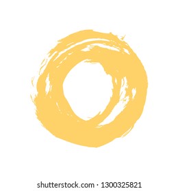 Watercolor Stain Circle Brushstroke Yellow Color Stock Vector (Royalty ...