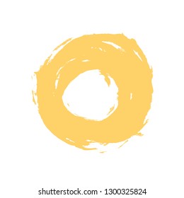 Watercolor Stain Circle Brushstroke Yellow Color Stock Vector (royalty 