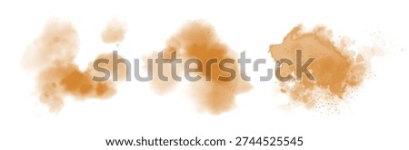 Watercolor stain decoration. brown colored splatter brush