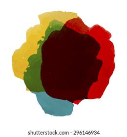 Watercolor stain isolated on white.