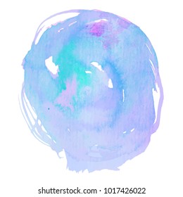 Watercolor stain round shape.  Grunge element for paper design. Vector illustration