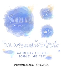 Watercolor stain with text. The perfect solution for textiles, banners or posters