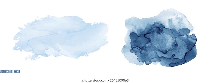 watercolor stains in blue color. Vectorial design. Graphic resource