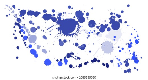 Watercolor stains grunge background vector. Vintage ink splatter, spray blots, mud spot elements, wall graffiti. Watercolor paint splashes pattern, smear fluid stains spots background.