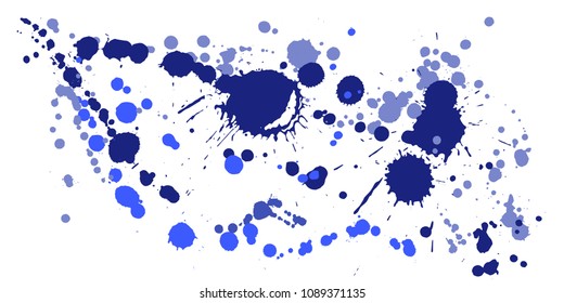 Watercolor stains grunge background vector. Sprawling ink splatter, spray blots, mud spot elements, wall graffiti. Watercolor paint splashes pattern, smear liquid stains spots backdrop.