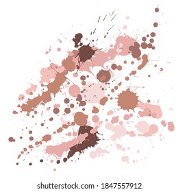 Watercolor stains grunge background vector. Modern ink splatter, spray blots, dirty spot elements, wall graffiti. Watercolor paint splashes pattern, smear liquid stains spots background.