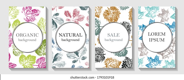 Watercolor stamped autumn leaf.  Vector. Applicable for notebooks, planners, brochures, books, catalogs etc.