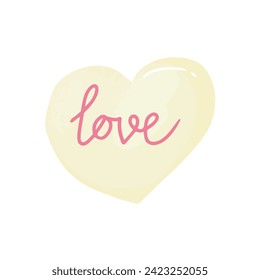watercolor stock vector heart love, diamond, pink lips on valentine days