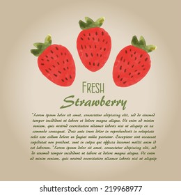 Watercolor strawberry