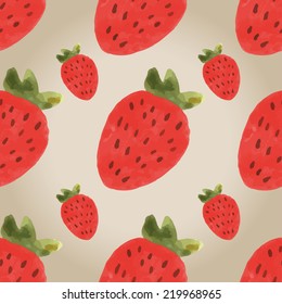 Watercolor strawberry pattern