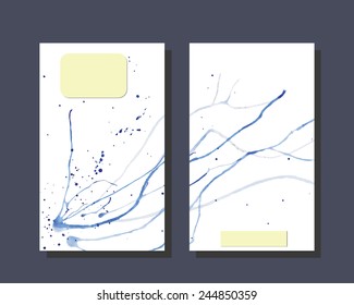 Watercolor streaks as template for your company. Vector illustration