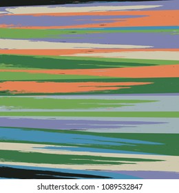 Watercolor Striped Background. Stripes Pattern with hand painted brush strokes. Abstract colorful line background. Color splash. Vector illustration.