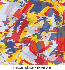 Watercolor Striped Background. Stripes Pattern with hand painted brush strokes. Abstract colorful line background. Color splash. Vector illustration.