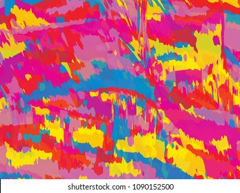 Watercolor Striped Background. Stripes Pattern with hand painted brush strokes. Abstract colorful line background. Color splash. Vector illustration.