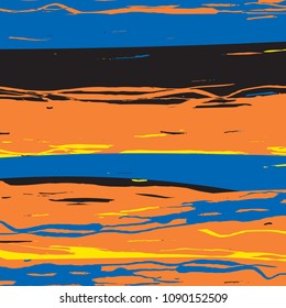 Watercolor Striped Background. Stripes Pattern with hand painted brush strokes. Abstract colorful line background. Color splash. Vector illustration.