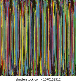 Watercolor Striped Background. Stripes Pattern with hand painted brush strokes. Abstract colorful line background. Color splash. Vector illustration.