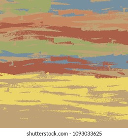 Watercolor Striped Background. Stripes Pattern with hand painted brush strokes. Abstract colorful line background. Color splash. Vector illustration.