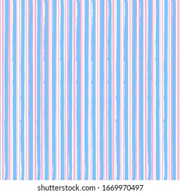 Watercolor Striped Background. Stripes Pattern with hand painted brush strokes. Abstract colorful line background. Color splash. Vector illustration.