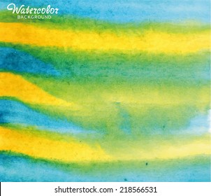 Watercolor striped background. Vector stripes pattern