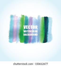 Watercolor striped banner with place for your text