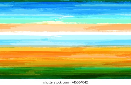 Watercolor Striped Fashion Print Design. Cloth, Textile Design, Linen, Fabric, Ad Background. Grunge Stripes Seamless Pattern with Hand Painted Brush Strokes. Hand Drawn Lines in Watercolor Style