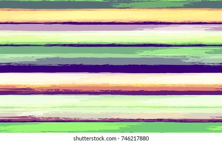 Watercolor Striped Fashion Print Design. Cloth, Textile Design, Linen, Fabric, Ad Background. Grunge Stripes Seamless Pattern with Hand Painted Brush Strokes. Hand Drawn Lines in Watercolor Style