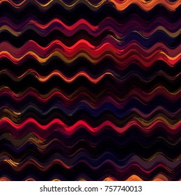 Watercolor Striped Fashion Print Design. Cloth, Textile Design, Linen, Fabric, Ad Background. Wavy Stripes Seamless Pattern with Hand Painted Brush Strokes. Hand Drawn Lines in Watercolor Style.