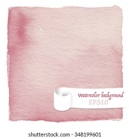  Watercolor striped vector geometric abstract background in pink colors 