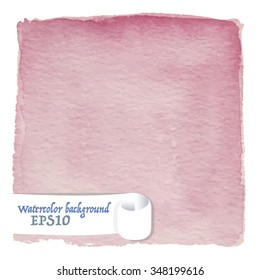  Watercolor striped vector geometric abstract background in pink colors 