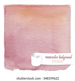  Watercolor striped vector geometric abstract background in pink colors 