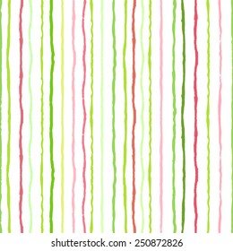 Watercolor stripes seamless pattern