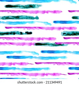 Watercolor stripes, seamless pattern, simple backdrop. multi-coloured