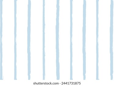 Patrón de vector de rayas de acuarela, fondo transparente de rayas azules del bebé. Rayas de grunge de mar, lindas líneas de pincel