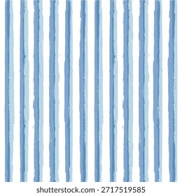 Patrón de Vector de rayas de acuarela, fondo transparente de rayas azules para bebés, pinceladas pastel infantiles. rayas grunge marinas, linda línea de pinceles
