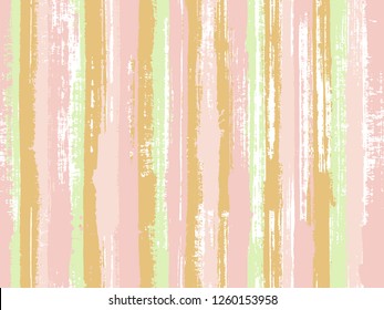 Watercolor strips seamless vector background. Torn paper effect ethnic design. Sloopy gouache vertical lines vector pattern. Striped tablecloth textile print.