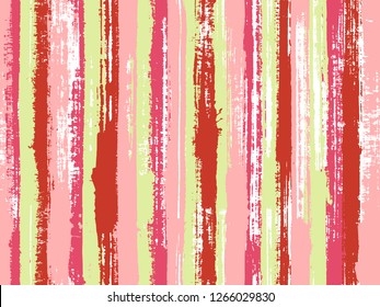 Watercolor strips seamless vector background. Brush stroke lines messy backdrop print pattern. Striped tablecloth textile print. Cute wall decor ornament sample.