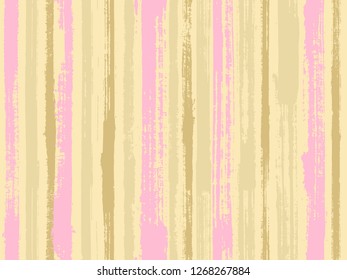 Watercolor strips seamless vector background. Striped tablecloth textile print. Uneven ink hatch vertical lines textile pattern. Acrylic paint texture swatch repeating design.