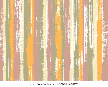 Watercolor strips seamless vector background. Sloopy gouache vertical lines vector pattern. Striped tablecloth textile print. Grungy ink doodles simple endless texture.