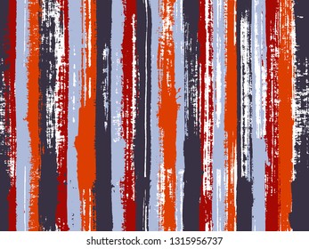 Watercolor strips seamless vector background. Multicolor ethnic sample swatch design. Striped tablecloth textile print. Uneven ink hatch vertical lines textile pattern.