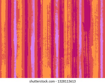 Watercolor strips seamless vector background. Multicolor ethnic sample swatch design. Striped tablecloth textile print. Paintbrush artistic lines fabric seamless print.