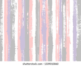 Watercolor strips seamless vector background. Striped tablecloth textile print. Acrylic paint texture swatch repeating design. Old style material graphic background.